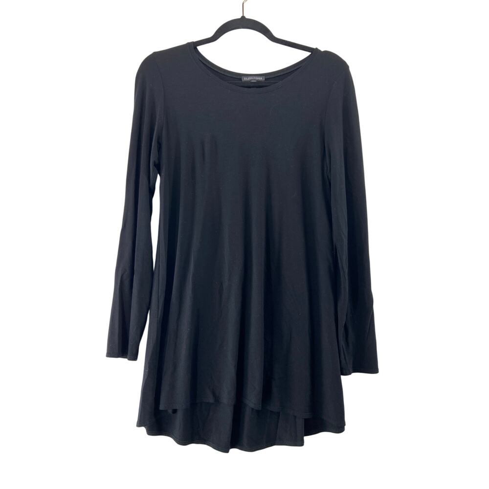 Eileen Fisher Black Stretch Tunic Top Size‎ Small